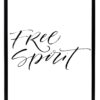 Lámina frase Free Spirit Marco Negro
