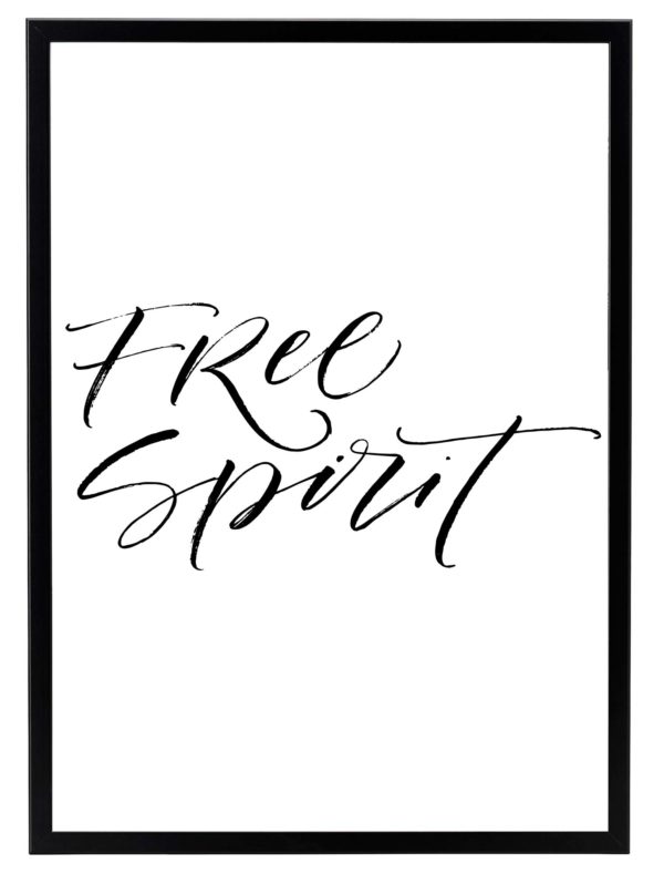 Lámina frase Free Spirit Marco Negro