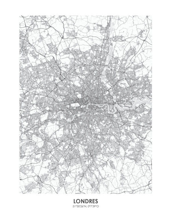 Lámina decorativa Mapa Londres sin marco