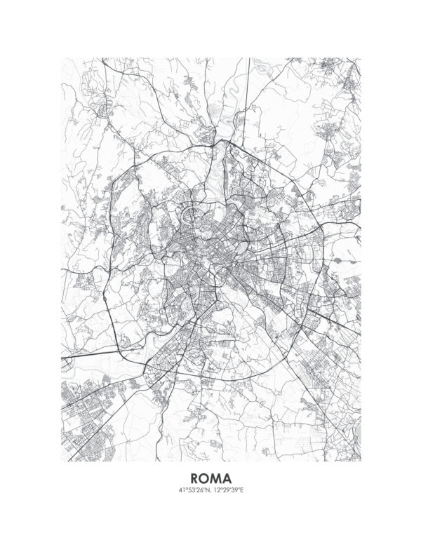 Lámina decorativa Mapa Roma sin marco